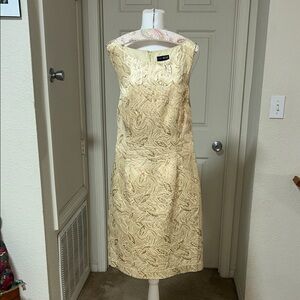 EVA BLUE Vintage Gold Sleeveless Dress 10P
